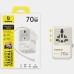 Мережевий універсальний перехідник Baseus CG11 70W with retractable cable (2USB-A/3C/1Socket) (E0307E)