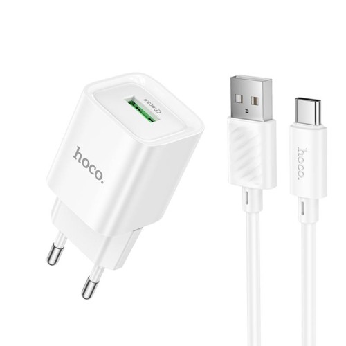 МЗП Hoco C145A Charm QC3.0 18W (1USB-A) + кабель USB to Type-C МЗП Hoco C145A Charm QC3.0 18W (1USB-A) + кабель USB to Type-C
