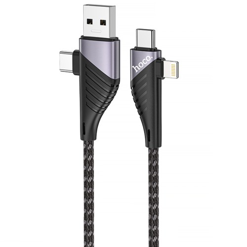 Дата кабель Hoco U95 Freeway 4in1 USB/Type-C to Type-C/Lightning 60W (1.2m)