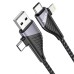 Дата кабель Hoco U95 Freeway 4in1 USB/Type-C to Type-C/Lightning 60W (1.2m)
