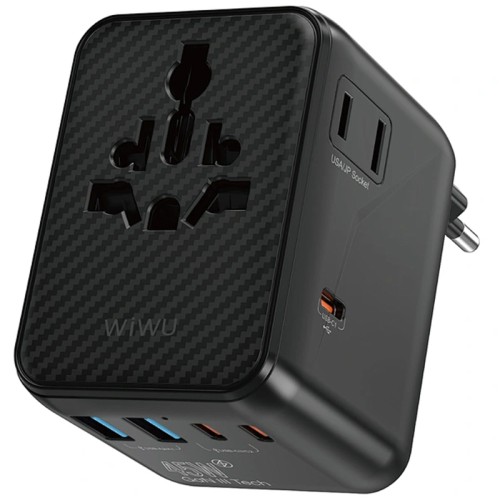 Мережевий універсальний перехідник WIWU UA010 Warrior GaN 45W + 2USB-A/3C Мережевий універсальний перехідник WIWU UA010 Warrior GaN 45W + 2USB-A/3C