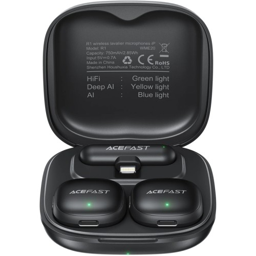 Петличний бездротовий мікрофон Acefast R1 Dual-mic Lightning Петличний бездротовий мікрофон Acefast R1 Dual-mic Lightning