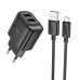 МЗП Hoco C141A Smart 2.1A (2USB-A) + кабель USB to MicroUSB
