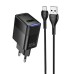 МЗП Hoco CS111A Lounge QC3.0 22.5W (1USB-A) + кабель USB to Type-C МЗП Hoco CS111A Lounge QC3.0 22.5W (1USB-A) + кабель USB to Type-C