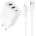 МЗП Borofone BA105A Stellar 15W (2USB-A/1C) + кабель USB to Lightning
