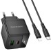 МЗП Borofone BN19 Intenso PD20W+QC3.0 (1USB-A/1C) + кабель Type-C to Lightning