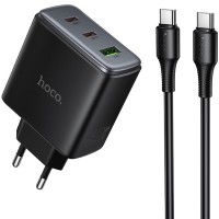 МЗП Hoco C160A Upgrade PD65W+QC3.0 (1USB-A/2C) + кабель Type-C to Type-C