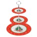 Етажерка порцелянова для фруктів триярусна Christmas 34 см HP-SDHK-8