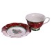 Порцелянаова чашка з блюдцем 250 (мл) Christmas Червона Yiwu HP-SDHK-14 Порцелянаова чашка з блюдцем 250 (мл) Christmas Червона Yiwu HP-SDHK-14