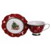Порцелянаова чашка з блюдцем 250 (мл) Christmas Червона Yiwu HP-SDHK-14 Порцелянаова чашка з блюдцем 250 (мл) Christmas Червона Yiwu HP-SDHK-14