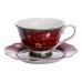 Порцелянаова чашка з блюдцем 250 (мл) Christmas Червона Yiwu HP-SDHK-14 Порцелянаова чашка з блюдцем 250 (мл) Christmas Червона Yiwu HP-SDHK-14