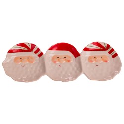 Менажниця Santa Claus порцелянова на 3 секції 33.5*12.5 см