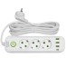Мережевий фільтр-подовжувач 3 розетки 3xUSBxA 1xUSB-C 3м білий HP-5-33 Мережевий фільтр-подовжувач 3 розетки 3xUSBxA 1xUSB-C 3м білий HP-5-33