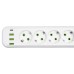 Мережевий фільтр-подовжувач 5 розеток 3xUSB-A 1xUSB-C 3м білий HP-5-41