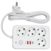 Мережевий фільтр-подовжувач 4 розетки 2xUSB-A 1xUSB-C 3м білий HP-5-45