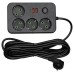 Мережевий фільтр-подовжувач 4 розетки 2xUSB-A 1xUSB-C 5м чорний HP-5-48