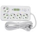 Мережевий фільтр-подовжувач 5 розеток 4xUSB-A 1xUSB-C 3м білий HP-5-49