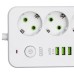 Мережевий фільтр-подовжувач 5 розеток 4xUSB-A 1xUSB-C 3м білий HP-5-49