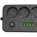 Мережевий фільтр-подовжувач 5 розеток 4xUSB-A 1xUSB-C 5м чорний HP-5-52 Мережевий фільтр-подовжувач 5 розеток 4xUSB-A 1xUSB-C 5м чорний HP-5-52