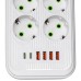 Мережевий фільтр-подовжувач 6 розеток 4xUSB-A 2xUSB-C 5м білий  HP-5-53