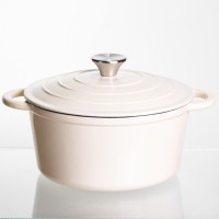 Каструля чавунна емальована 4 л, бежевий Yiwu HP-FLG-1 RED
