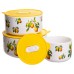 Контейнери для їжі порцелянові Lemon 9,5/13/15 см Yiwu TS-3P-1