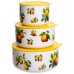 Контейнери для їжі порцелянові Lemon 9,5/13/15 см Yiwu TS-3P-1