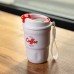 Термочашка Coffee 400 мл з ремінцем та датчиком температури, коричневий  Yiwu HP-GM-1