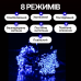 Гірлянда Кінський хвіст Мішура 640 LED 16 ниток 2 м зелена синій GarlandoPro D640L2MGBL