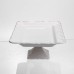 Тортівниця на ніжці White Square 25.5 *25.5  см порцелянова квадратна Yiwu 120-YH-HG062