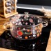 Каструля скляна Lucky 2.4 л з металевим ведмедиком на кришці Yiwu HP-GP-26
