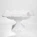 Фруктовниця на ніжці White Square 21.5*21.5 см порцелянова квадратна Yiwu 120-YH-HG057