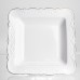 Фруктовниця на ніжці White Square 21.5*21.5 см порцелянова квадратна Yiwu 120-YH-HG057