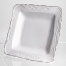 Фруктовниця на ніжці White Square 21.5*21.5 см порцелянова квадратна Yiwu 120-YH-HG057