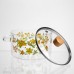 Каструля з боросилікатного скла 1,8 л Wildflowers з кришкою Yiwu HP-GP-38 Каструля з боросилікатного скла 1,8 л Wildflowers з кришкою Yiwu HP-GP-38