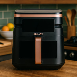 Аерогриль-фритюрниця SOKANY SK-10033 на 7 л з таймером та терморегулятором, чорний Аерогриль-фритюрниця SOKANY SK-10033 на 7 л з таймером та терморегулятором, чорний