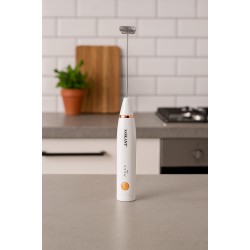 Капучинатор акумуляторний 1200 мАг безшумний з USB зарядкою 2 насадки Sokany SK-1772 Білий