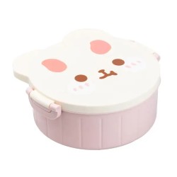 Ланч-бокс дитячий зі столовими приборами Rabbit 18*18*7 см, рожевий