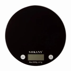 Ваги кухонні електронні SOKANY SK-19023 до 5 кг з плоскою платформою, чорний Ваги кухонні електронні SOKANY SK-19023 до 5 кг з плоскою платформою, чорний