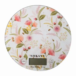 Ваги кухонні електронні SOKANY SK-19023 до 5 кг з плоскою платформою, білий Ваги кухонні електронні SOKANY SK-19023 до 5 кг з плоскою платформою, білий