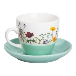 Керамічна чашка з блюдцем RX-N24723GR
