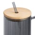 Кружка скляна з кришкою та трубочкою 750 (мл) Сірий HP-19-50 Кружка скляна з кришкою та трубочкою 750 (мл) Сірий HP-19-50
