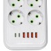 Мережевий фільтр-подовжувач 6 розеток 4xUSB-A 2xUSB-C 5м білий  HP-5-53