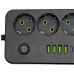 Мережевий фільтр-подовжувач 5 розеток 4xUSB-A 1xUSB-C 5м чорний HP-5-52 Мережевий фільтр-подовжувач 5 розеток 4xUSB-A 1xUSB-C 5м чорний HP-5-52