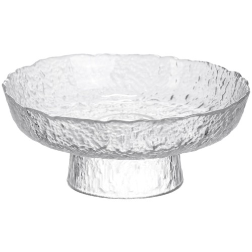 Фруктовниця на ніжці Ice Textured 20 см з крижаною текстурою скла Yiwu HP-34-89 Фруктовниця на ніжці Ice Textured 20 см з крижаною текстурою скла Yiwu HP-34-89