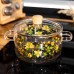 Каструля з боросилікатного скла 1,8 л Wildflowers з кришкою Yiwu HP-GP-38 Каструля з боросилікатного скла 1,8 л Wildflowers з кришкою Yiwu HP-GP-38
