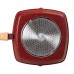 Алюмінієва сковорода-гриль 28 см зі скляною кришкою Square Red MGC HP-4-462R