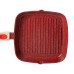 Алюмінієва сковорода-гриль 24 см зі скляною кришкою Square Red MGC HP-4-461R