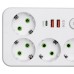 Мережевий фільтр-подовжувач 4 розетки 2xUSB-A 1xUSB-C 5м білий HP-5-47