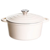 Каструля чавунна емальована 4 л, бежевий Yiwu HP-FLG-1 RED Каструля чавунна емальована 4 л, бежевий Yiwu HP-FLG-1 RED